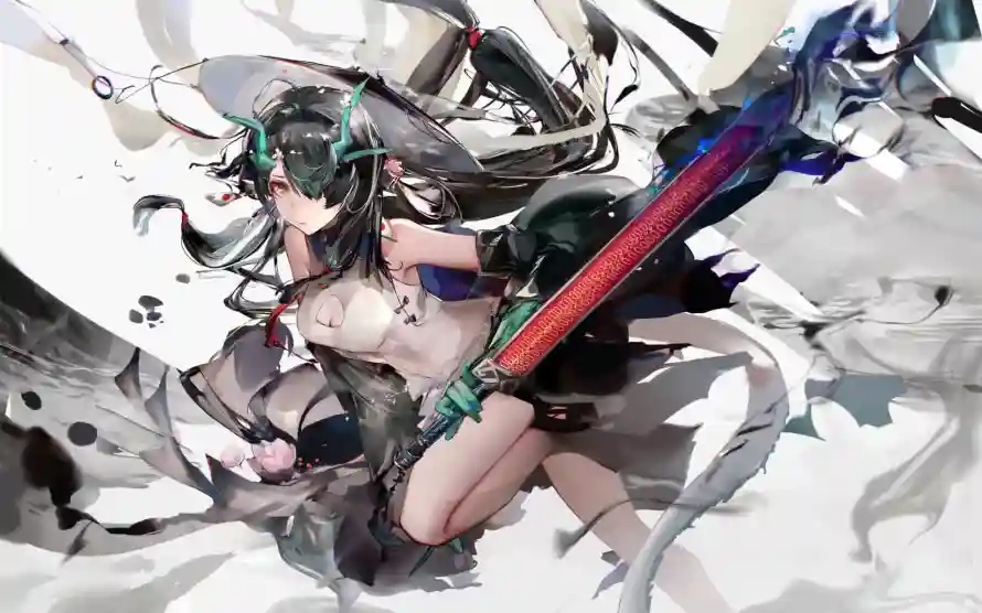 3k古风壁纸-夕 - 太刀-少女「哲风壁纸」
