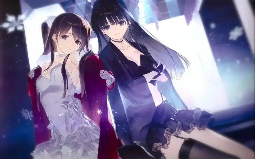 2k少女壁纸-礼服 - 长发-雪景「哲风壁纸」