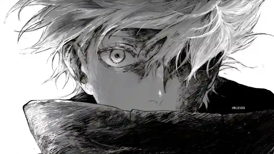 3k手绘壁纸-漫画 - 白发-高领「哲风壁纸」