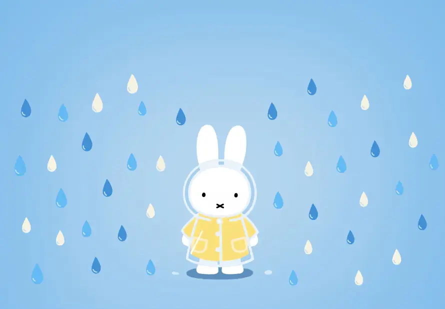 3k卡通壁纸-可爱 - 简约-雨天「哲风壁纸」