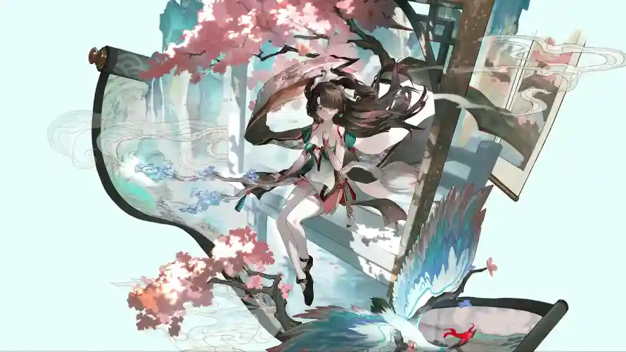 4k古风壁纸 - 画轴 - 二次元 - 浅色背景「哲风壁纸」