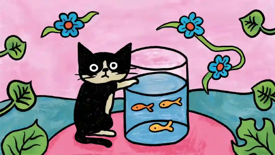 2k卡通壁纸-手绘 - 插画-猫咪「哲风壁纸」