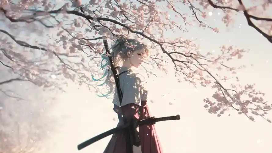 3k侧影壁纸-和风 - 少女-暖光「哲风壁纸」