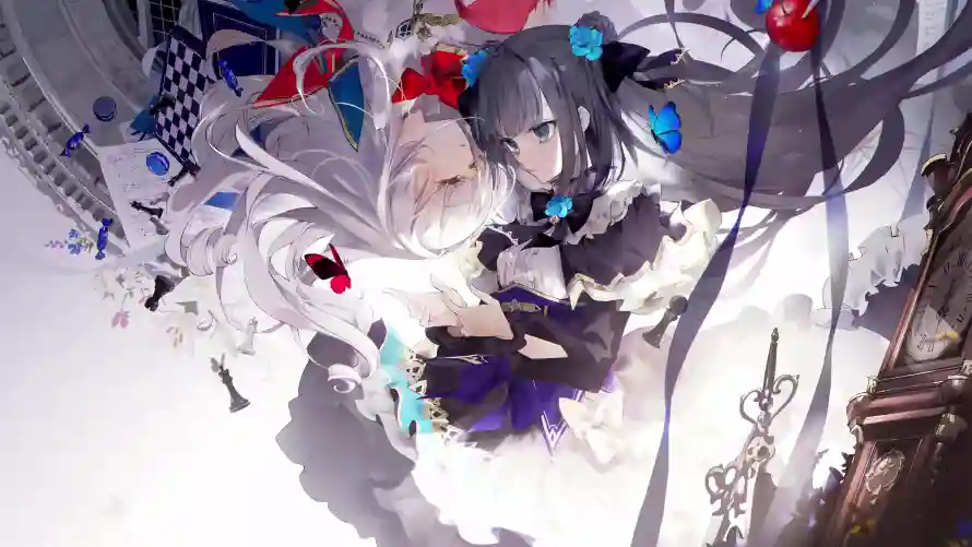 4k少女壁纸-光 - 灰发-二次元「哲风壁纸」