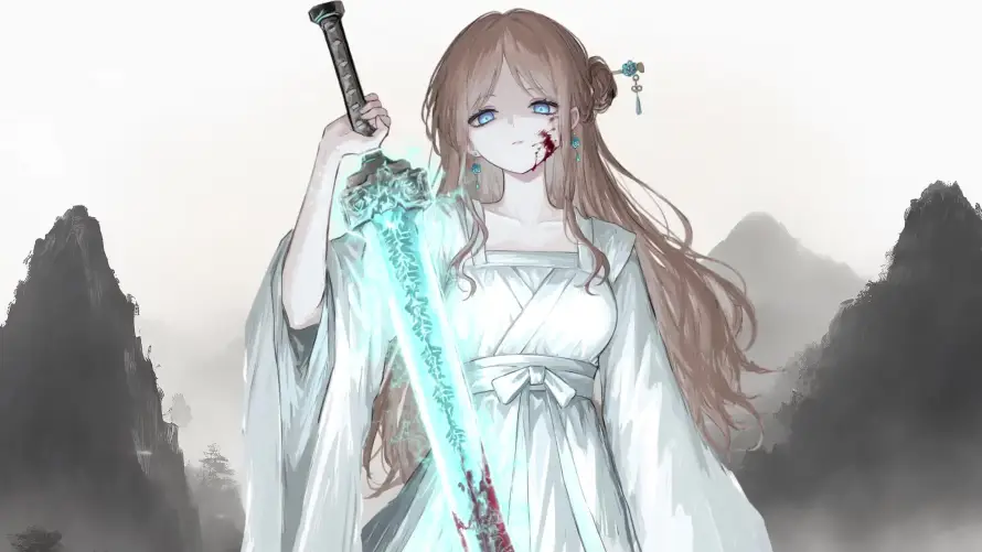 3k伤妆壁纸-佩剑 - 古风-少女「哲风壁纸」