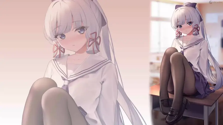 4k原神壁纸-少女 - 教室-日系「哲风壁纸」