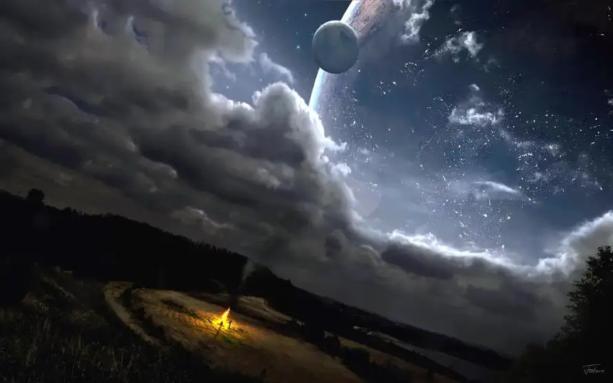 2k云朵壁纸-夜景 - 夜空-宇宙「哲风壁纸」