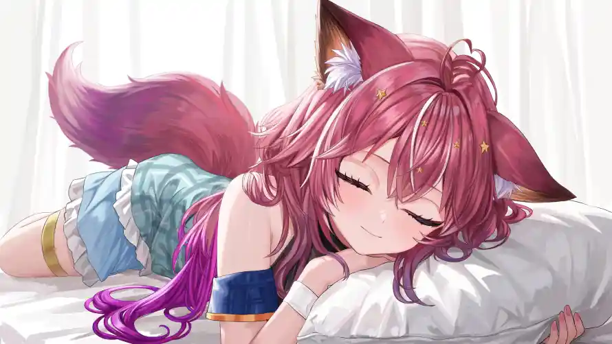7k兽娘壁纸-卧室 - 安睡-少女「哲风壁纸」