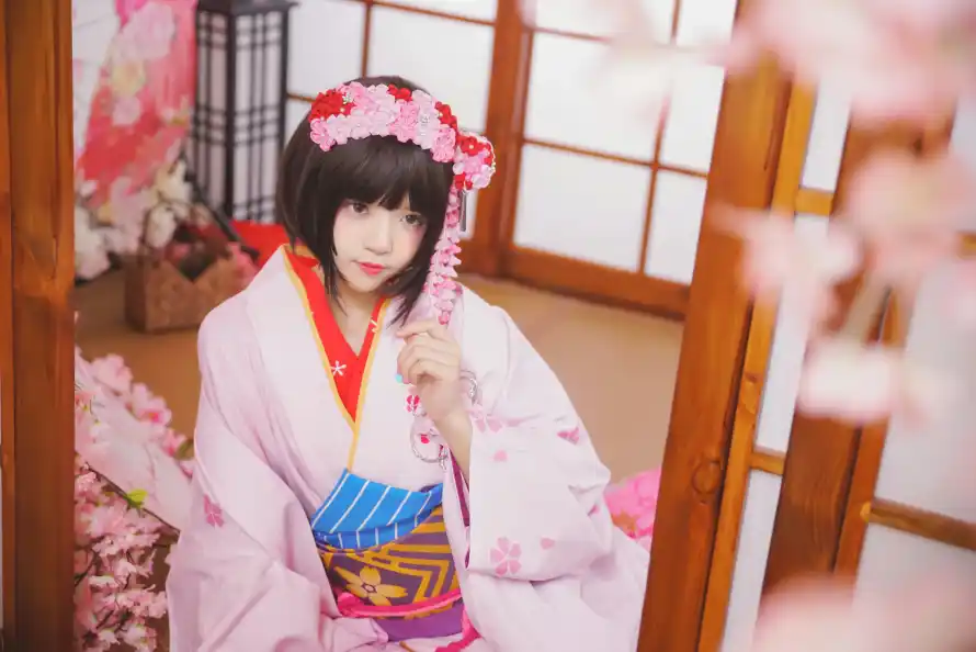 8k和室壁纸-和服 - 少女-日式「哲风壁纸」