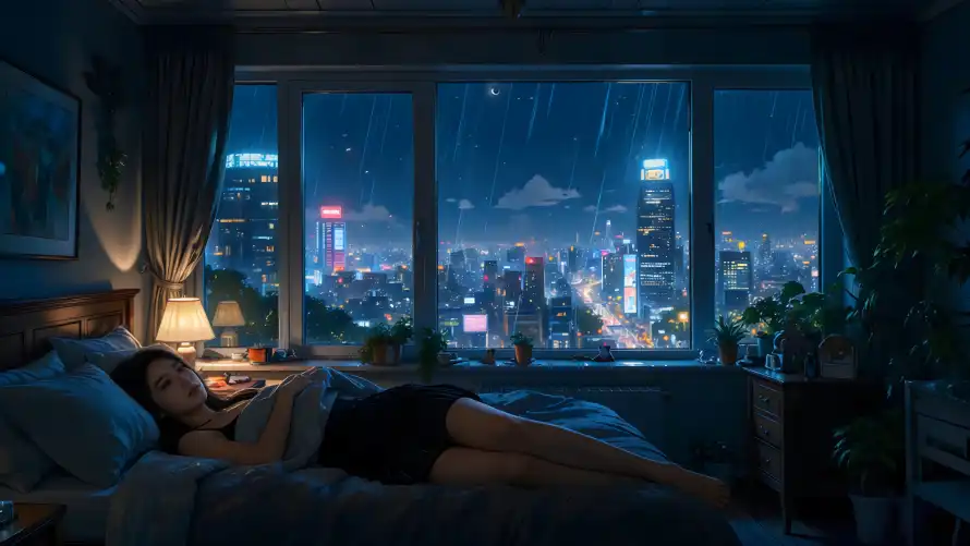 4k休闲壁纸-卧室 - 壁纸-夜晚「哲风壁纸」