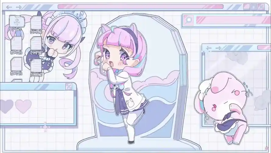 4k少女壁纸-猫耳 - 粉发-二次元「哲风壁纸」