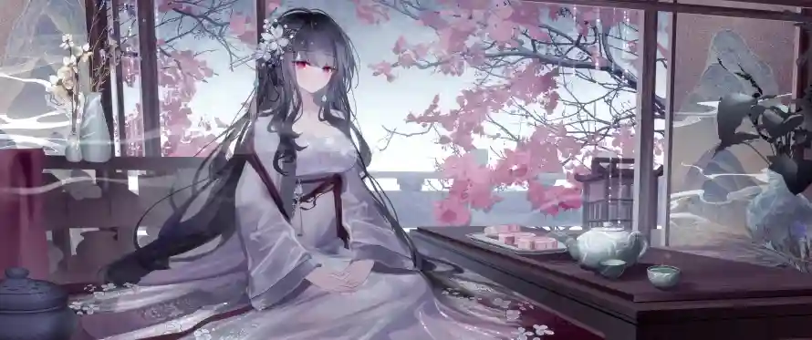 3k发饰壁纸-古风 - 梅花-白衣「哲风壁纸」