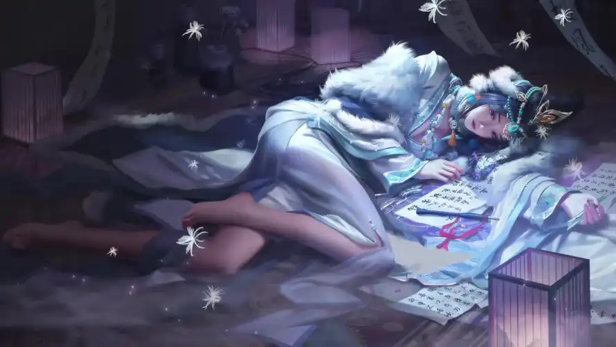 4k休憩壁纸 - 古风 - 才女 - 插画「哲风壁纸」
