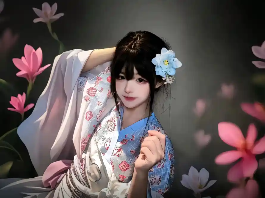 4k发饰壁纸 - 和服 - 少女 - 粉花「哲风壁纸」 4k发饰壁纸 - 和服 - 少女 - 粉花「哲风壁纸」
