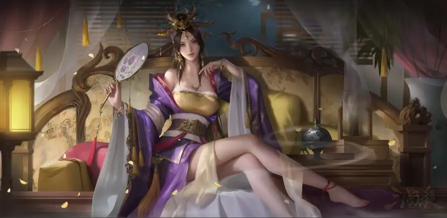 3k古装壁纸-古风 - 团扇-御姐「哲风壁纸」
