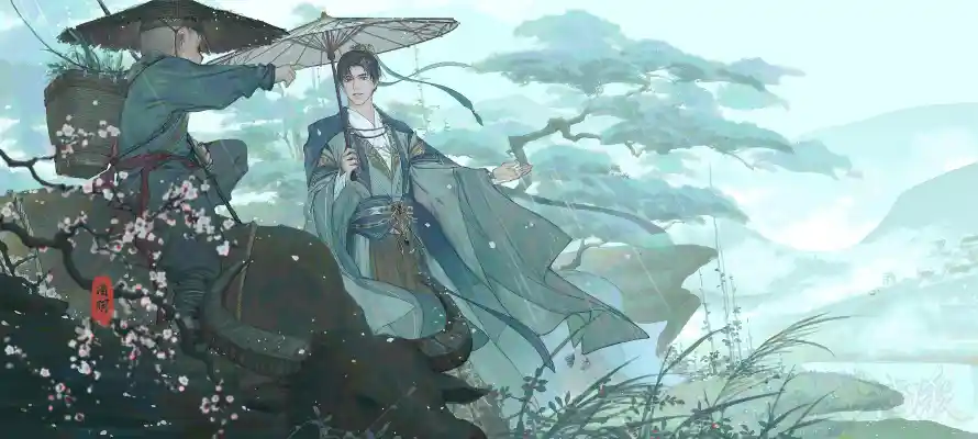 3k古装壁纸-古风 - 山水-撑伞「哲风壁纸」