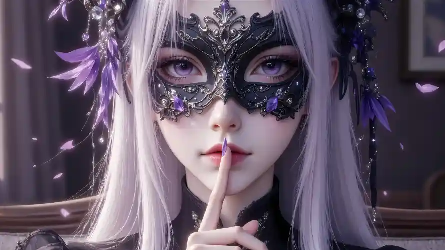 7k国漫壁纸-紫瞳 - 美女-银发「哲风壁纸」