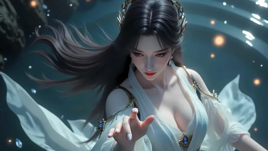 7k国漫壁纸-女神 - 曹颖-水面「哲风壁纸」