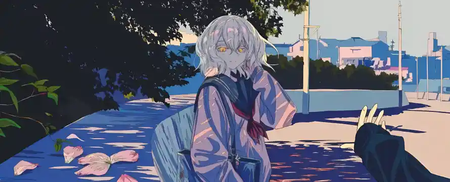 2k制服壁纸-少女 - 树荫-背包「哲风壁纸」