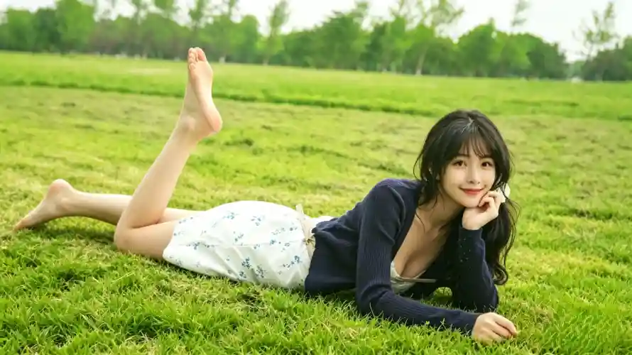 3k休闲壁纸-少女 - 户外-玉足「哲风壁纸」
