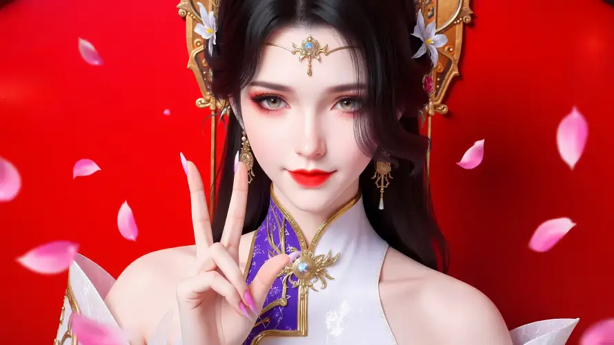8k古风壁纸-国漫 - 玄衣-花瓣「哲风壁纸」