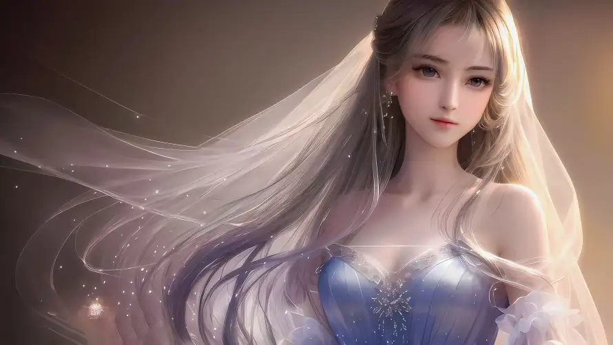 4k亮片壁纸-仙气 - 空灵-美女「哲风壁纸」
