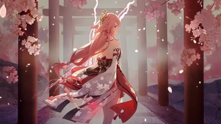 3k原神壁纸-和风 - 樱花-游戏「哲风壁纸」