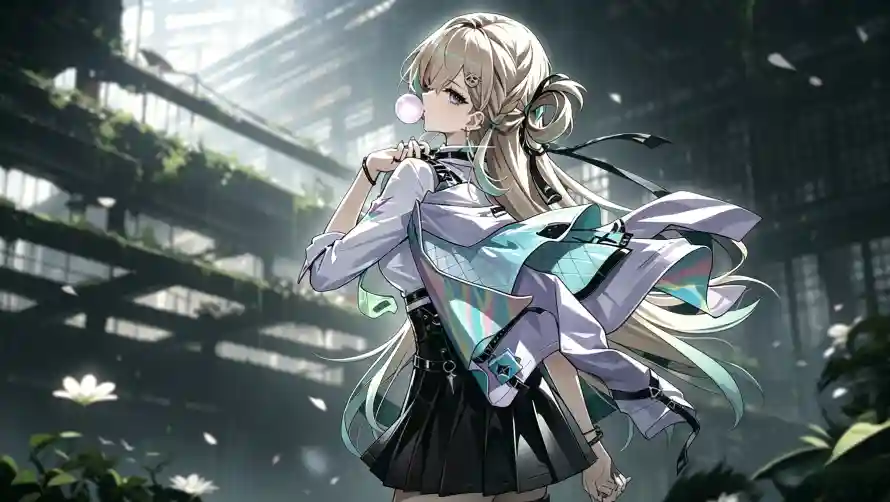 3k少女壁纸-废墟 - 插画-林奈「哲风壁纸」