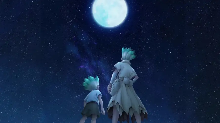 4k夜晚壁纸-星空 - 满月-背影「哲风壁纸」