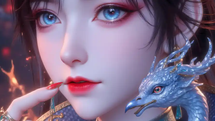 6k古风壁纸-国漫 - 玄幻-红唇「哲风壁纸」