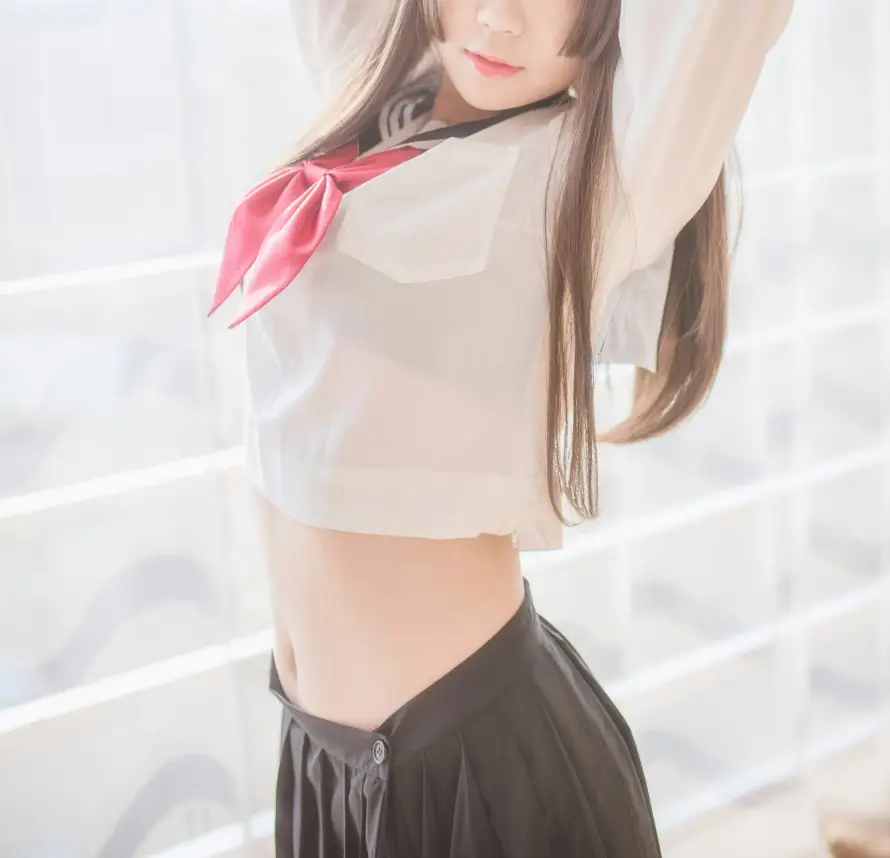 4k室内壁纸-jk - 少女-露腰「哲风壁纸」