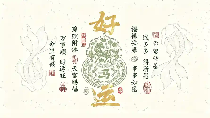 4k书法壁纸-发财 - 吉祥-国风「哲风壁纸」