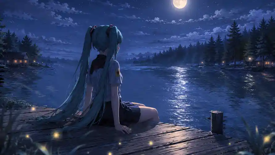 4k动漫壁纸-壁纸 - 夜晚-月夜「哲风壁纸」