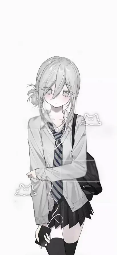 4k制服壁纸 - 忧郁 - 银发 - 领带「哲风壁纸」