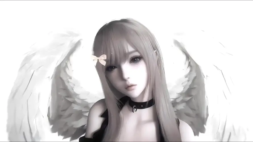 4k天使壁纸-少女 - 手绘-灰发「哲风壁纸」
