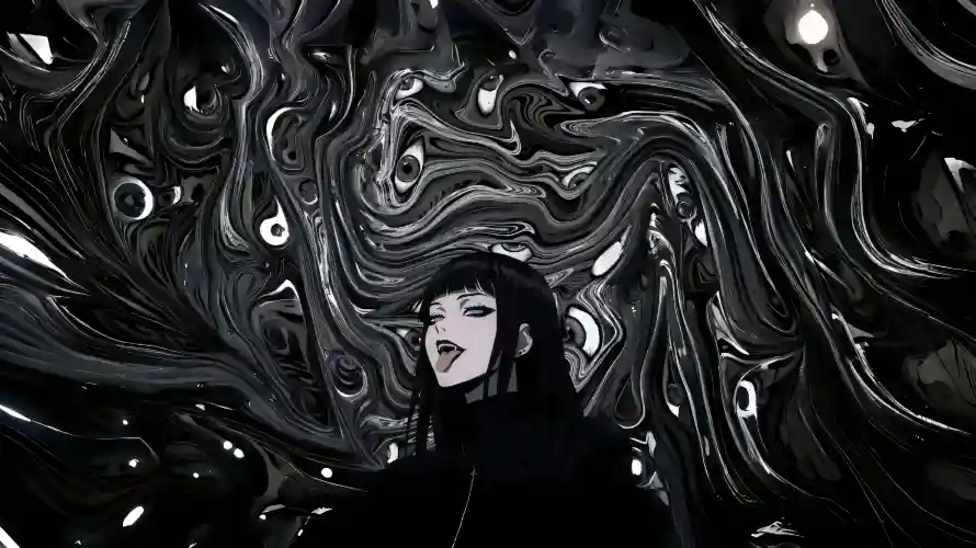 5k多眼壁纸-女性 - 诡谲-黑发「哲风壁纸」