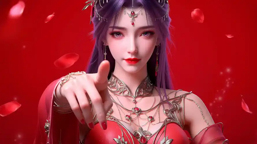 7k云曦壁纸-国漫 - 红衣-花瓣「哲风壁纸」