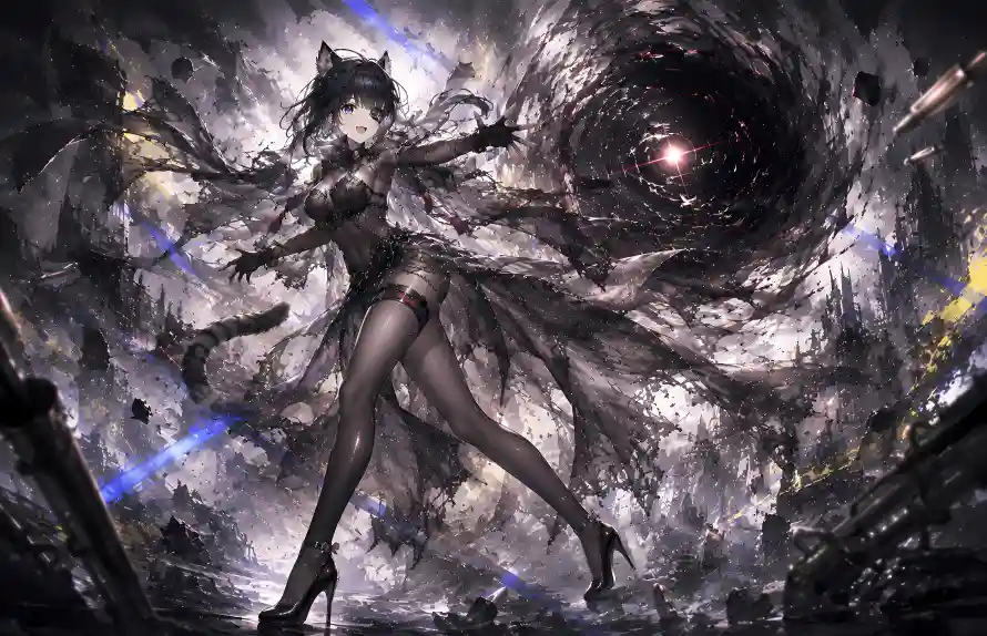 6k丝袜壁纸-兽耳 - 动漫-少女「哲风壁纸」