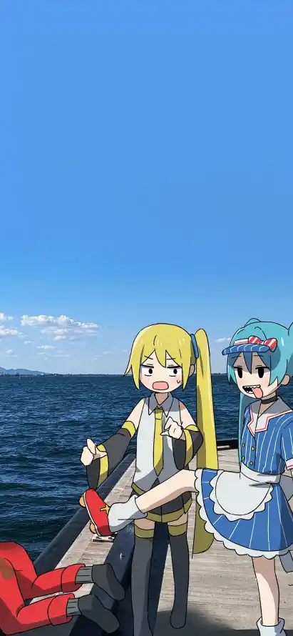 4k大海壁纸 - 少女 - 海边 - 码头「哲风壁纸」