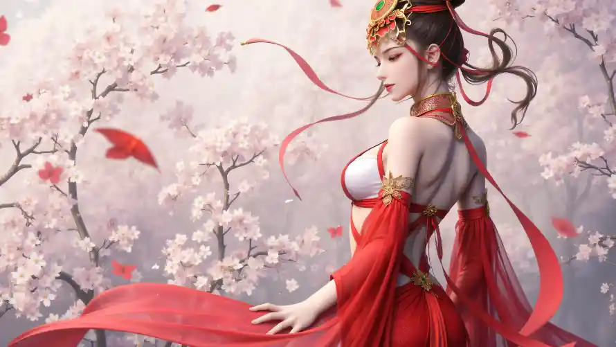 6k古风壁纸-国漫 - 御姐-樱花「哲风壁纸」