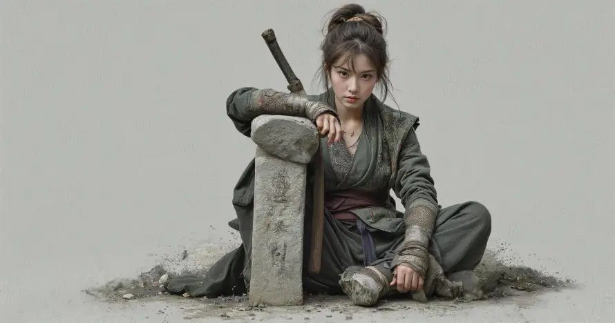 3k佩剑壁纸-侠女 - 劲装-古装「哲风壁纸」