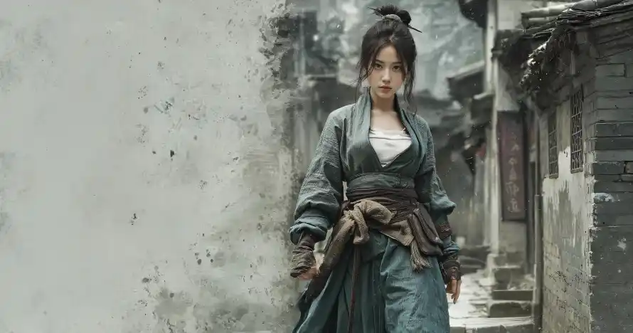 3k人像壁纸-侠女 - 古巷-古装「哲风壁纸」
