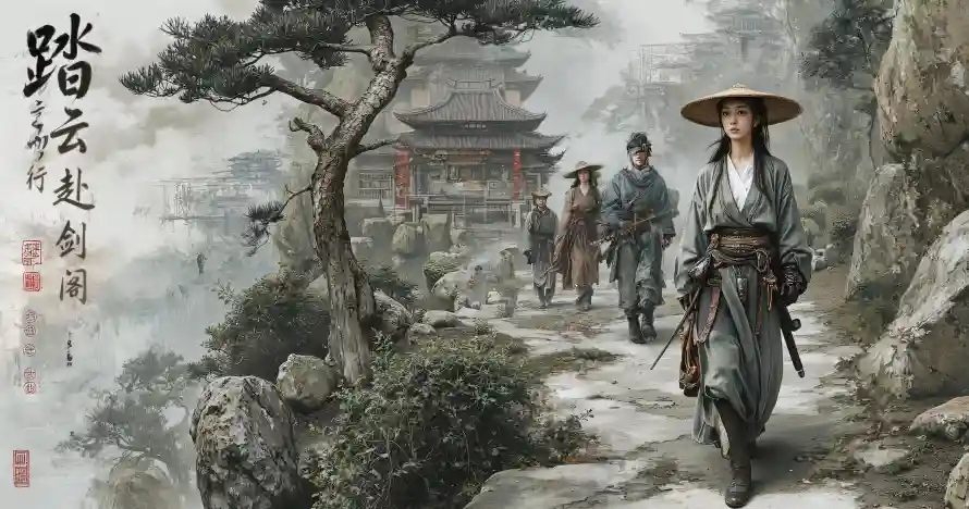 3k云雾壁纸-佩剑 - 侠客-古风「哲风壁纸」