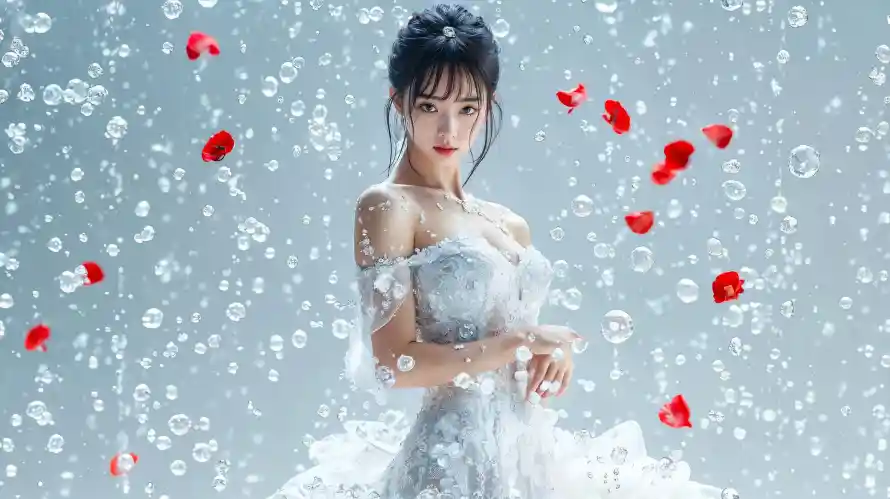 2k壁纸壁纸-平板 - 气泡-美女「哲风壁纸」
