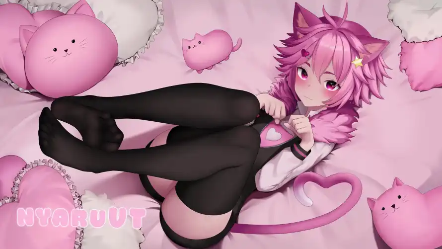 4k制服壁纸-猫耳 - 粉色-脸红「哲风壁纸」
