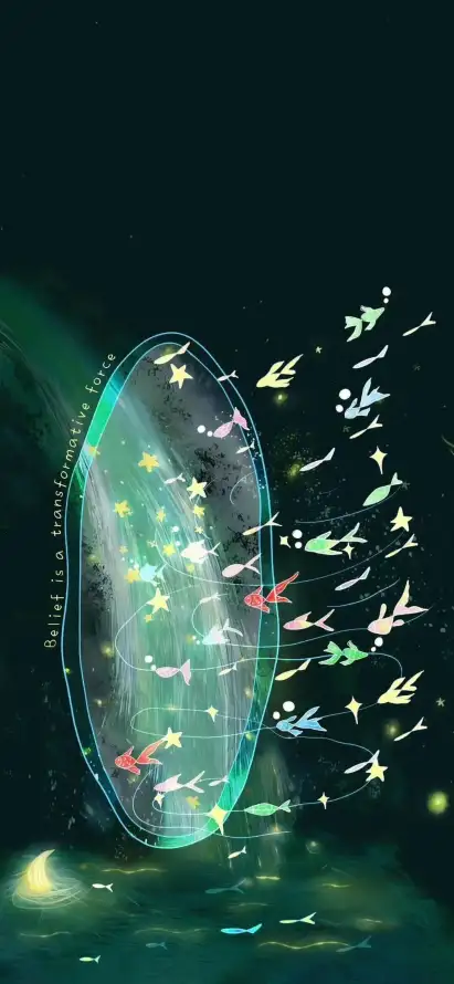 4k发光壁纸 - 插画 - 星光 - 水下「哲风壁纸」