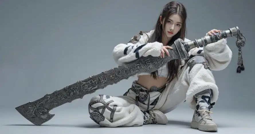 3k壁纸壁纸-少女 - 巨剑-清冷「哲风壁纸」