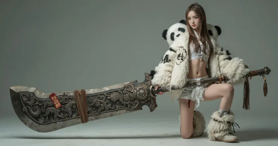 3k壁纸壁纸-巨剑 - 电脑-美女「哲风壁纸」