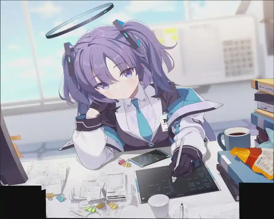 3k光环壁纸-制服 - 咖啡-少女「哲风壁纸」