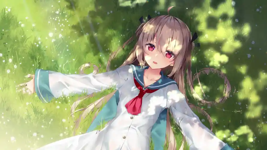 4k少女壁纸-户外 - 日系-树荫「哲风壁纸」